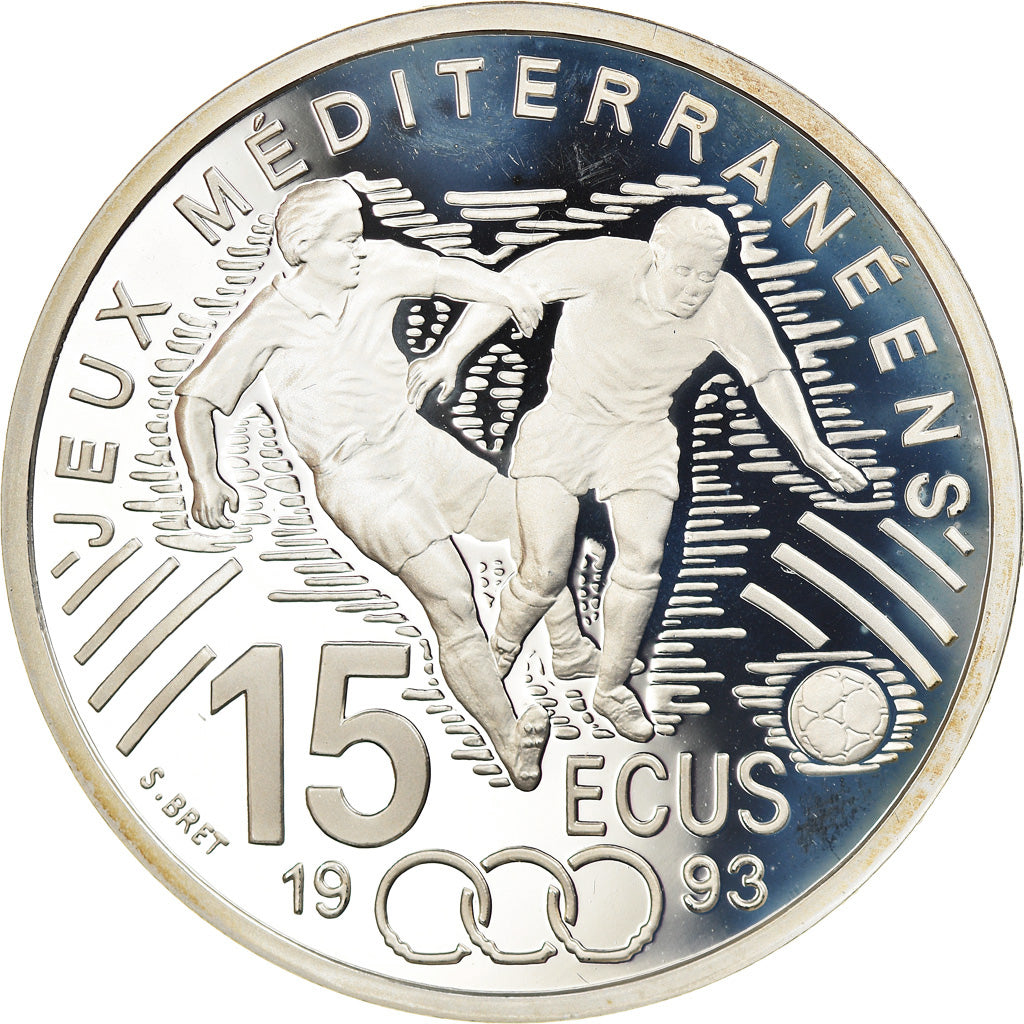 Coin, France, Jeux Méditerranéens, 100 Francs-15 Ecus, 1993, Paris, Proof
