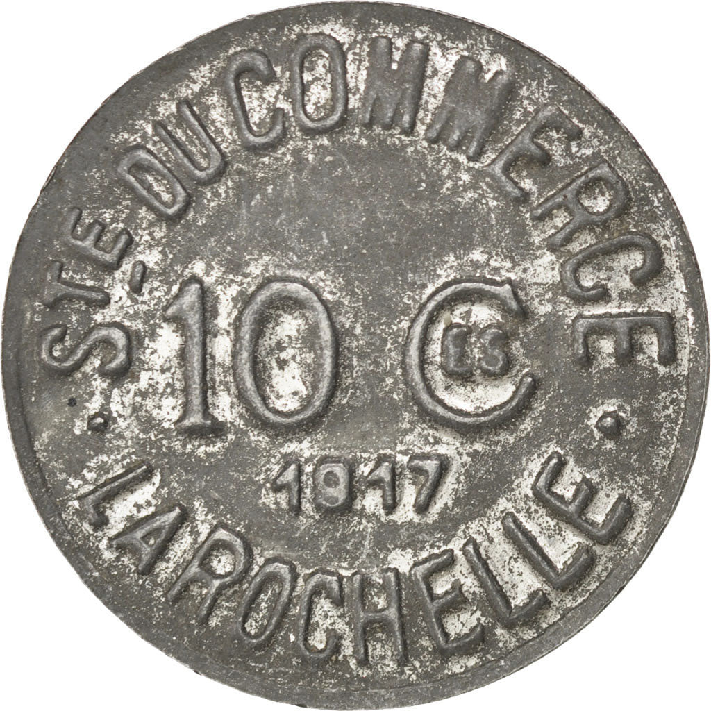 France, 10 Centimes, 1917, AU(50-53), Iron, Elie #10.2, 1.45