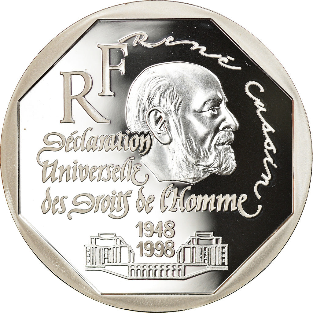 Coin, France, René Cassin, 100 Francs, 1998, Paris, Proof, MS(65-70), Silver