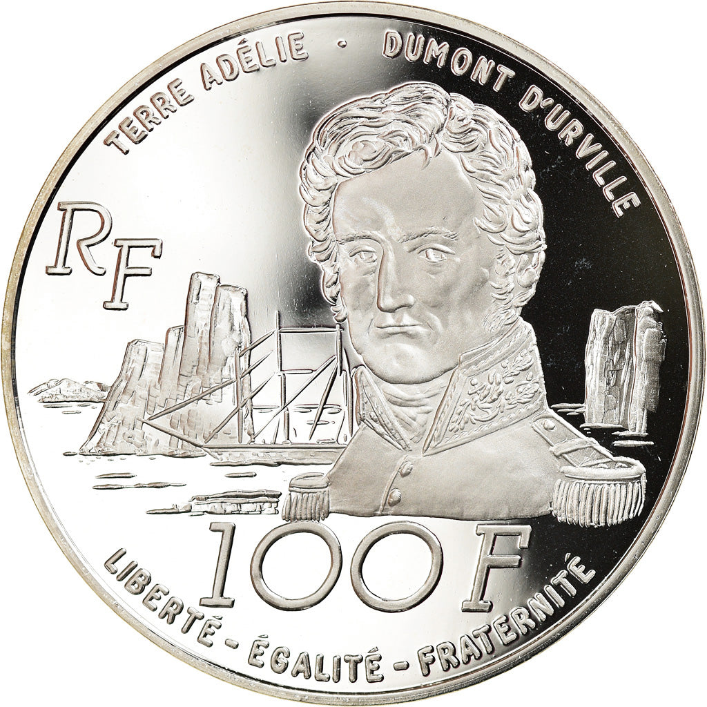Münze, Frankreich, Terres Australes, 100 Francs, 1992, Paris, STGL, Silber
