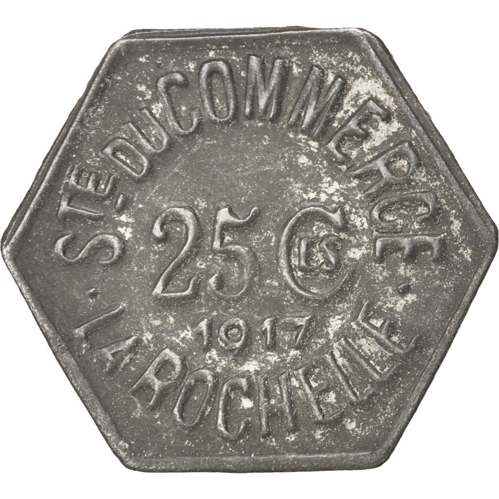 France, 25 Centimes, 1917, EF(40-45), Iron, Elie #10.3, 1.22
