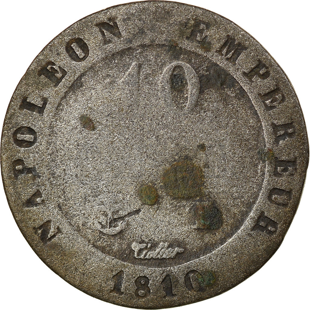 Moneta, Francia, Napoléon I, 10 Centimes, 1810, Nantes, MB, Biglione, KM:676.8