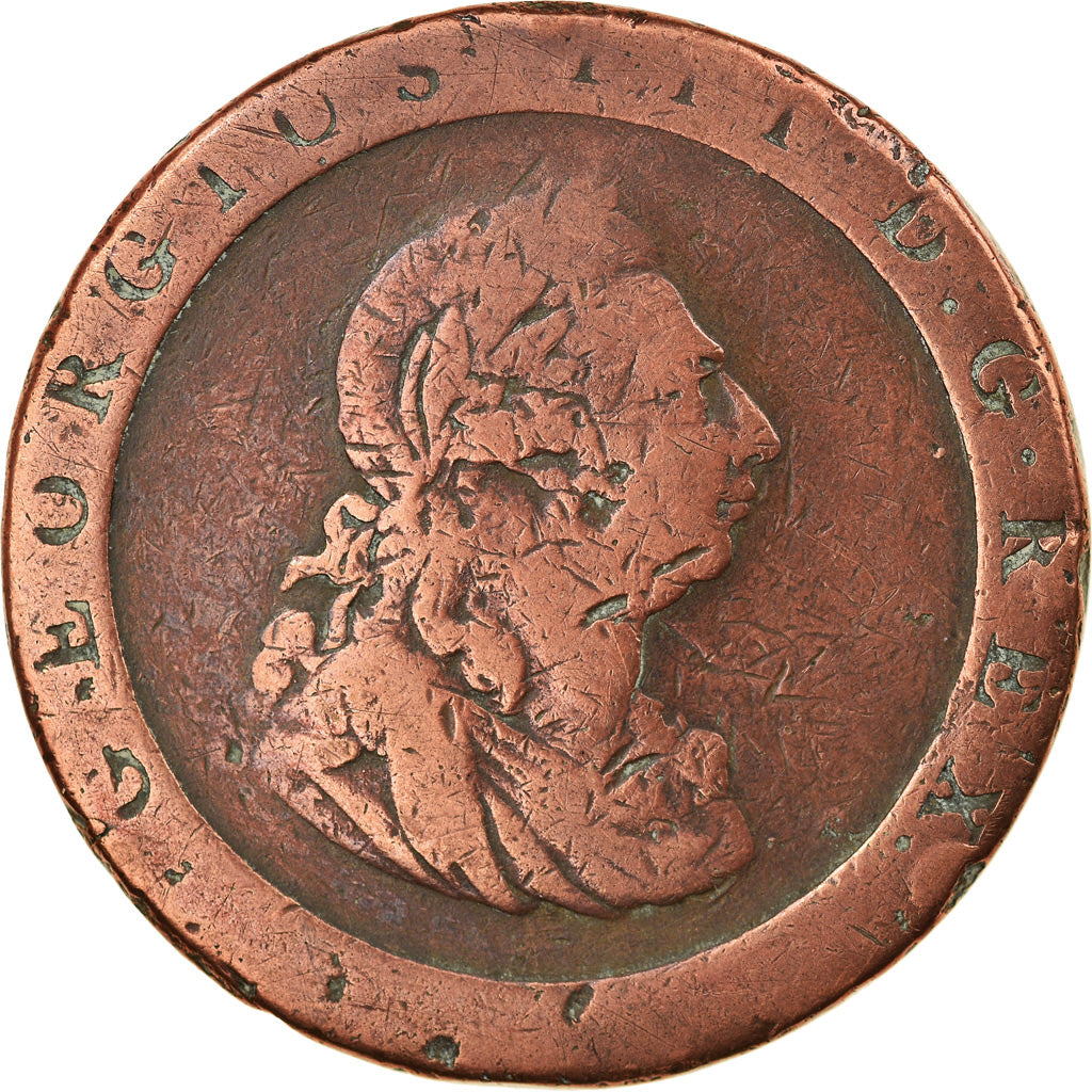 Coin, Great Britain, George III, Penny, 1797, VF(20-25), Copper, KM:618