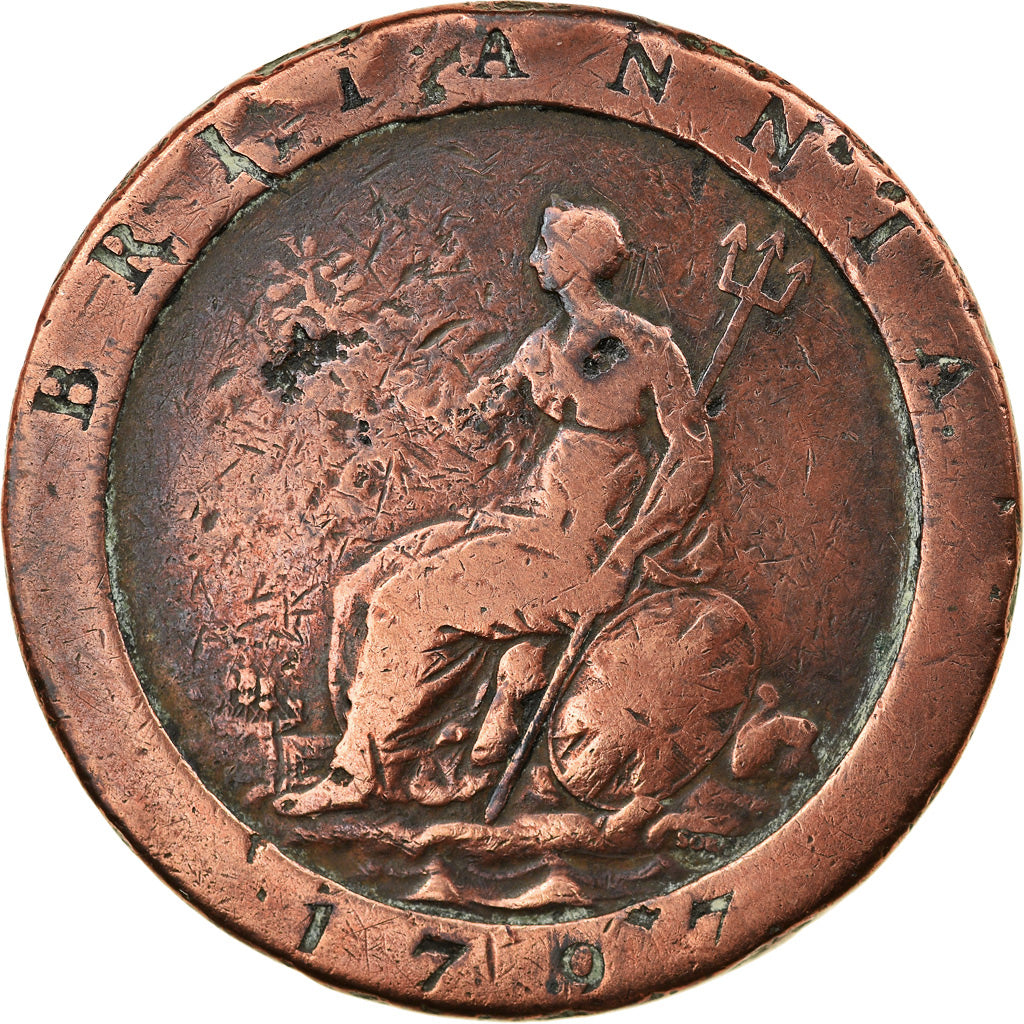 Coin, Great Britain, George III, Penny, 1797, VF(20-25), Copper, KM:618
