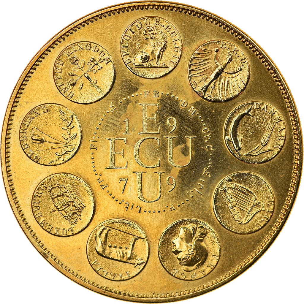 Francia, medaglia, Ecu Europa, 1979, Rodier, SPL+, Bronzo dorato