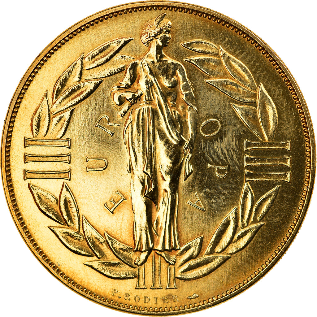 Francia, medaglia, Ecu Europa, 1979, Rodier, SPL+, Bronzo dorato