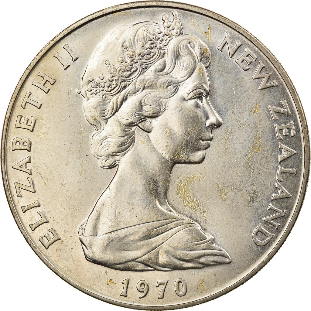 Coin, New Zealand, Elizabeth II, Dollar, 1970, MS(60-62), Copper-nickel, KM:42