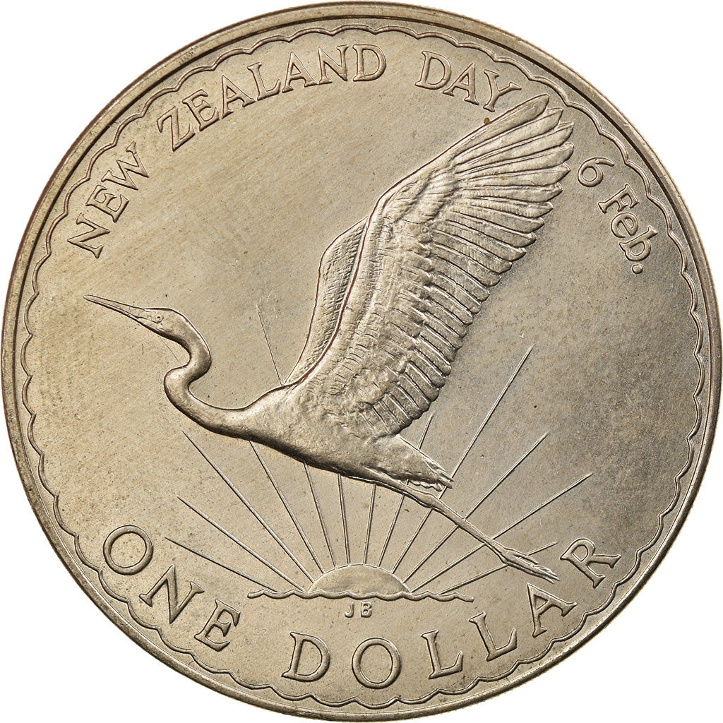 Coin, New Zealand, Elizabeth II, Dollar, 1974, MS(60-62), Copper-nickel, KM:45