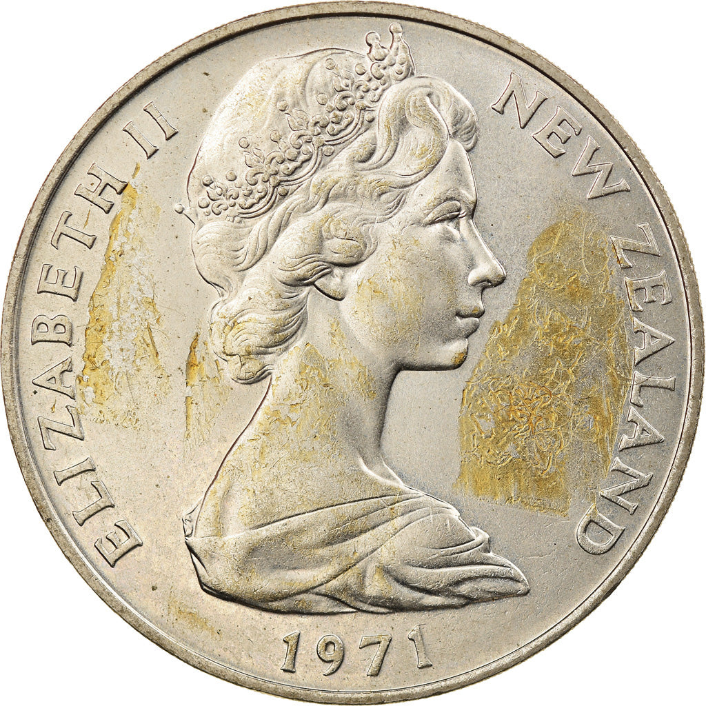 Coin, New Zealand, Elizabeth II, Dollar, 1971, MS(60-62), Copper-nickel, KM:38.2