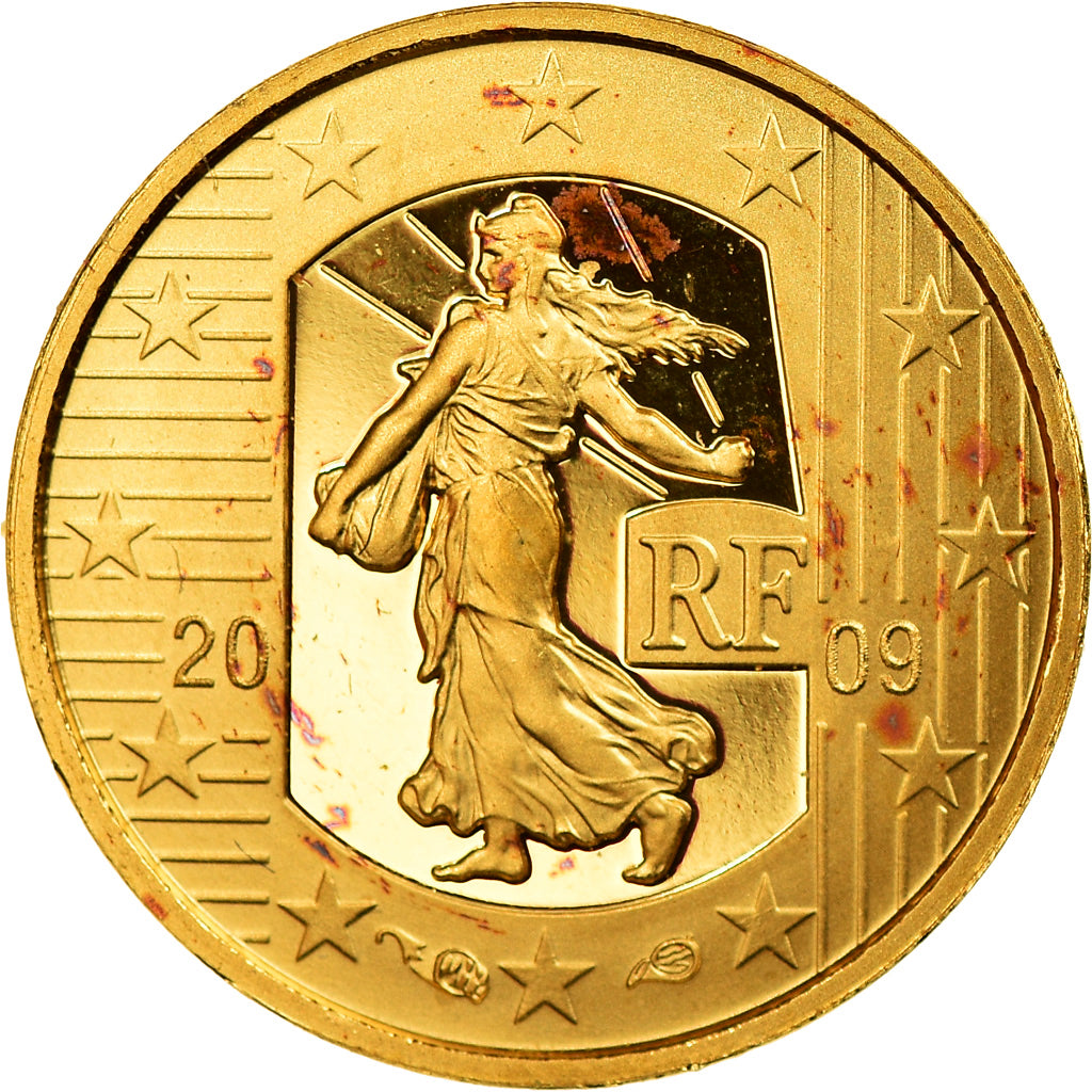 Francia, 5 Euro, Semeuse, 2009, Paris, Proof, FDC, Oro, KM:1586
