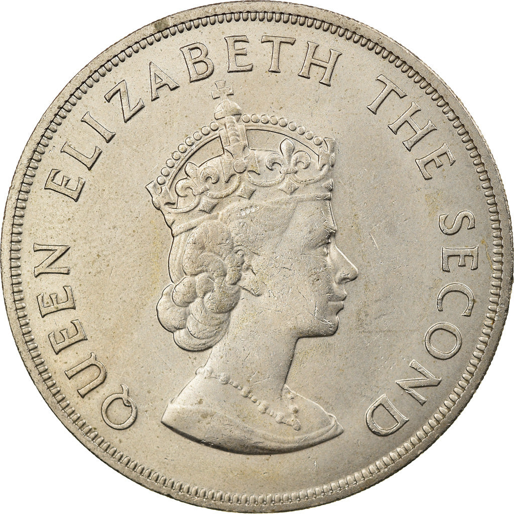 Coin, Jersey, Elizabeth II, 5 Shilling, 1966, AU(55-58), Copper-nickel, KM:28