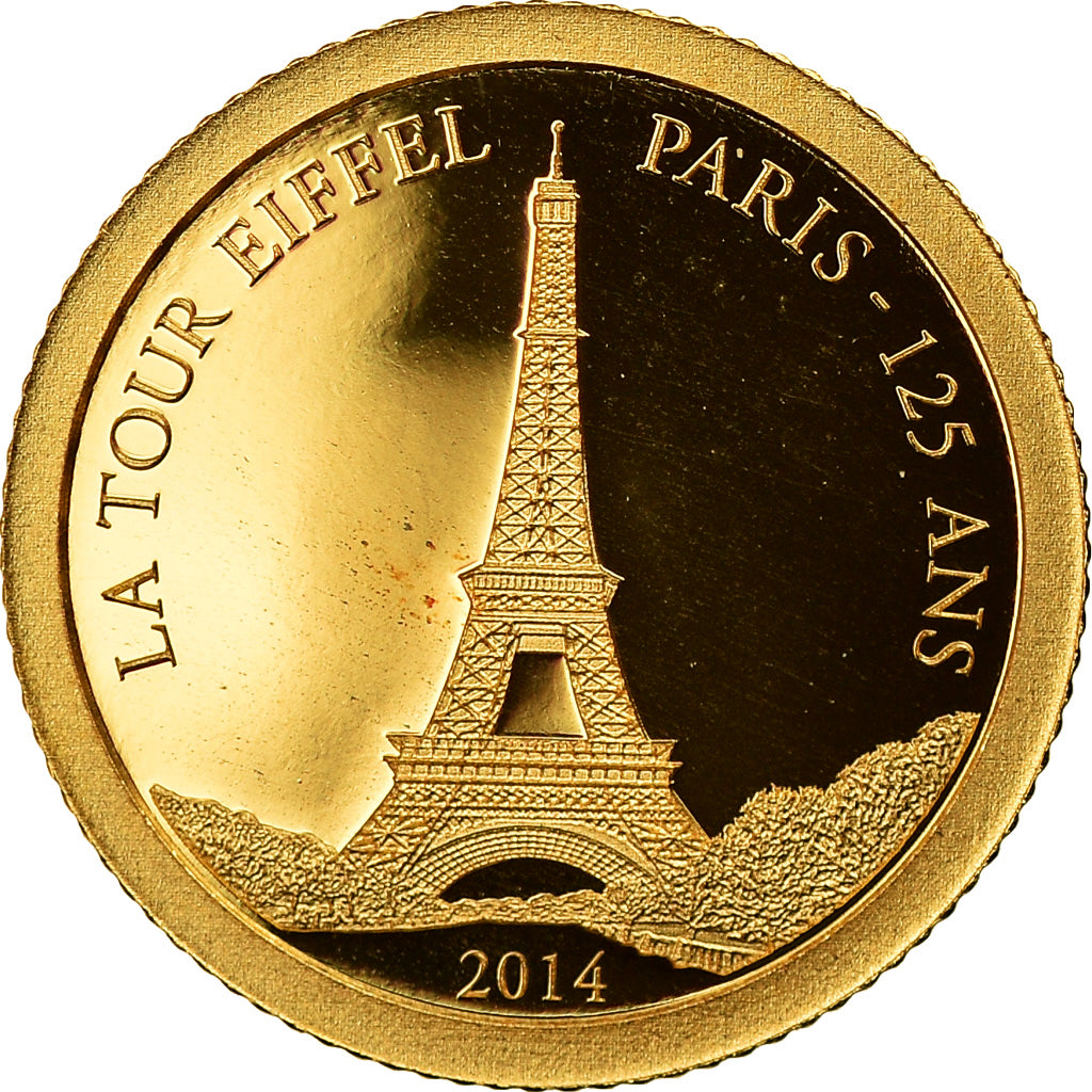 Münze, Zentralafrikanische Staaten, 1000 Francs CFA, 2014, Paris, Tour Eiffel