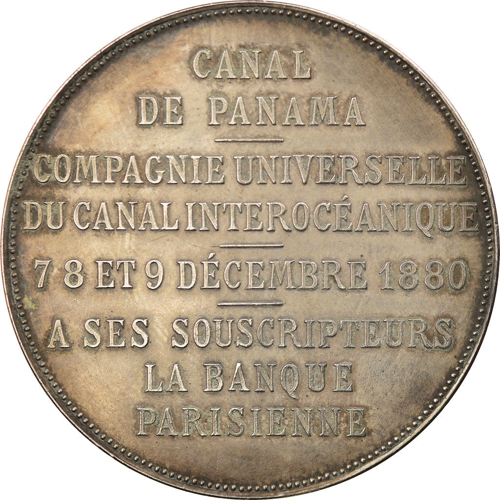 France, Medal, Souscripteurs pour le Percement de l'Isthme, 1880, Roty