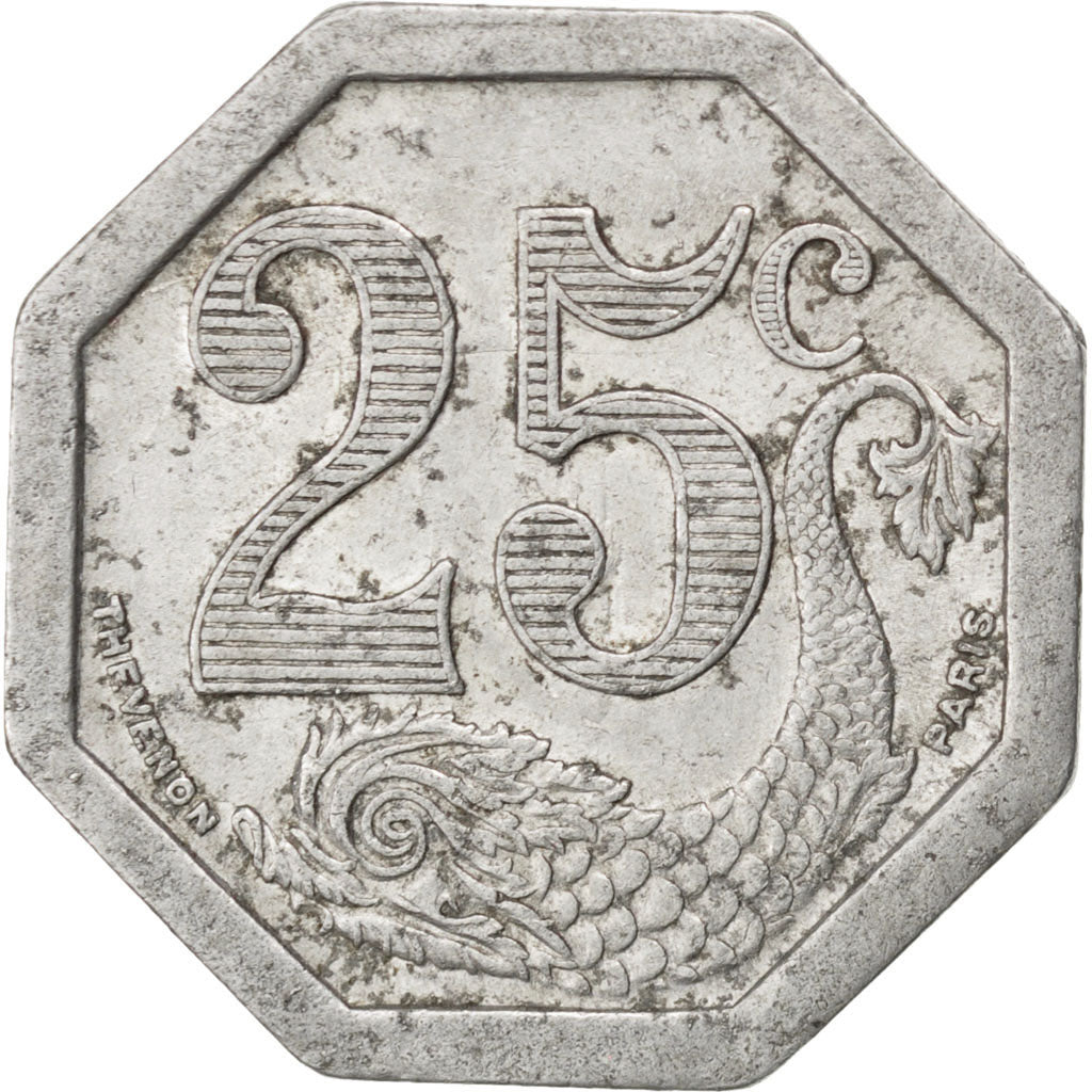 France, 25 Centimes, 1922, EF(40-45), Aluminium, Elie #10.6, 1.55