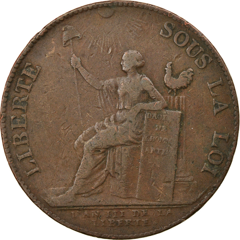Coin, France, 2 Sols, 1791, VF(30-35), Bronze, KM:Tn23, Brandon:217