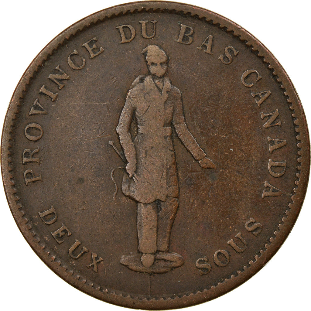 Coin, Canada, LOWER CANADA, 2 Sous, PENNY, 1837, Soho Mint, Birmingham