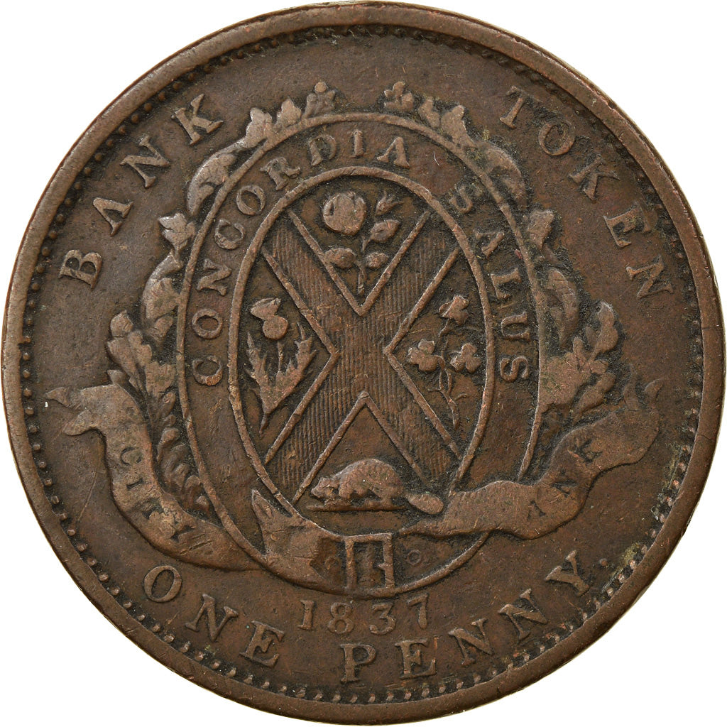 Coin, Canada, LOWER CANADA, 2 Sous, PENNY, 1837, Soho Mint, Birmingham