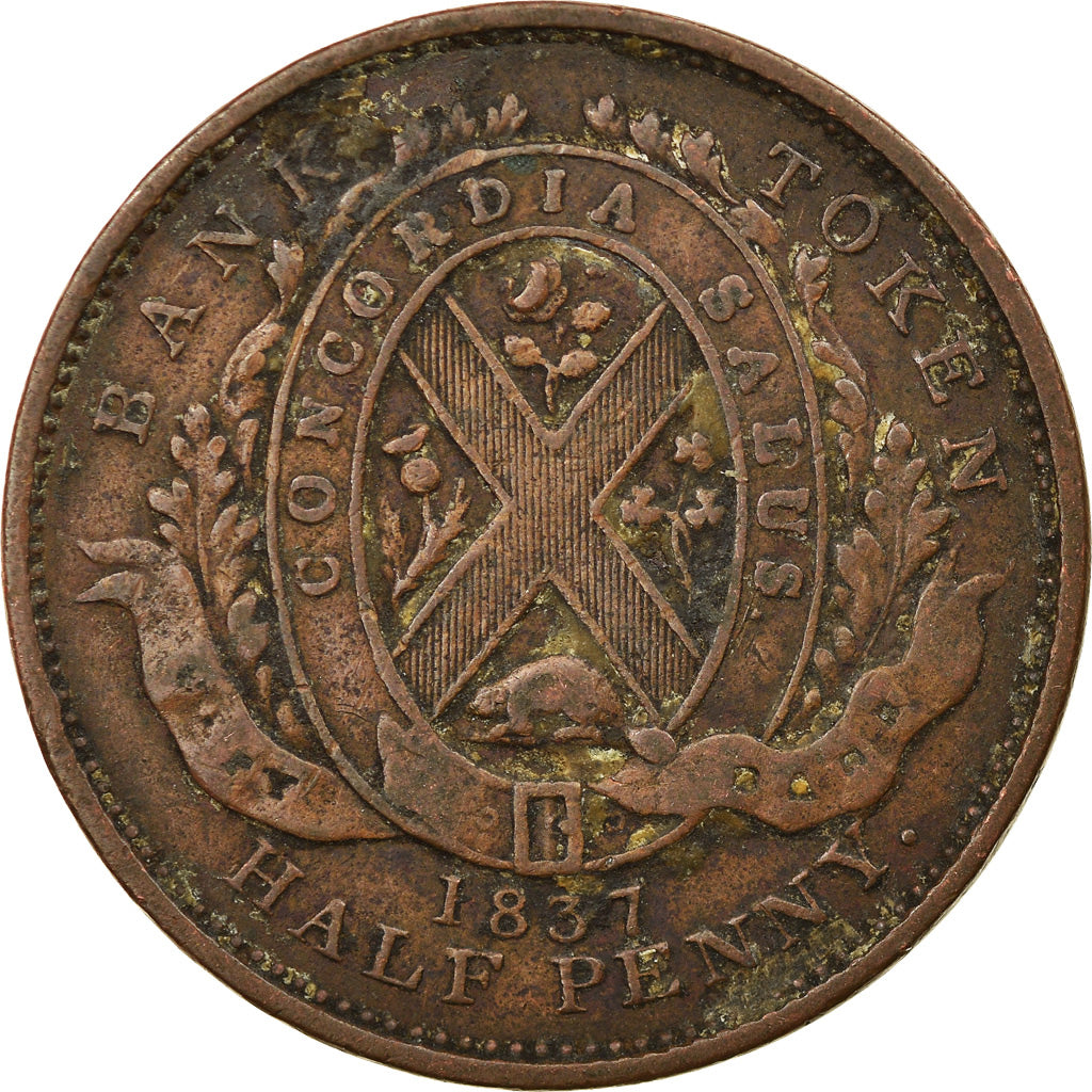 Coin, Canada, LOWER CANADA, Sou, 1/2 PENNY, 1837, Soho Mint, Birmingham