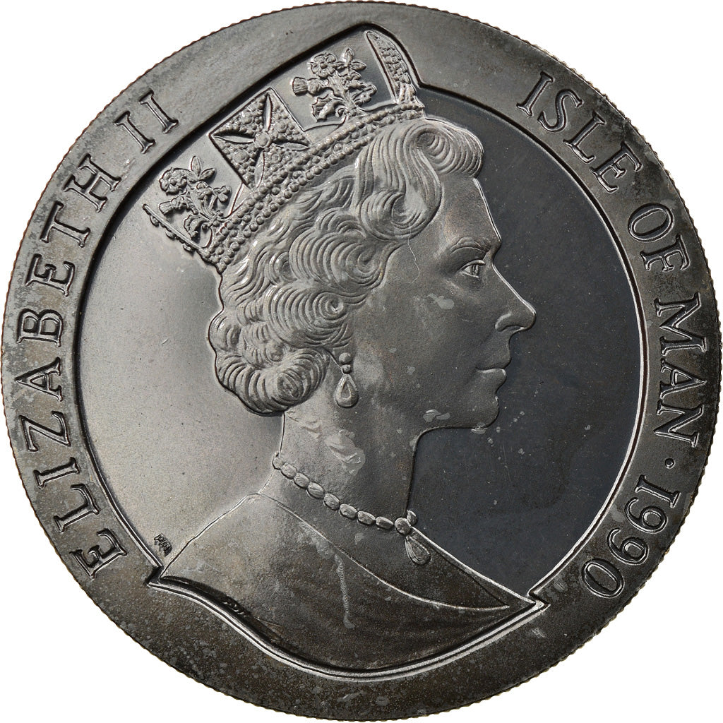 Coin, Isle of Man, Elizabeth II, Crown, 1990, Pobjoy Mint, MS(63), Silver