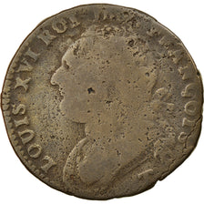 Coin, France, Louis XVI, 12 Deniers, 1792, Nantes, VF(20-25), Bronze, Gadoury:15