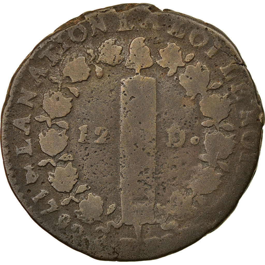 Coin, France, Louis XVI, 12 Deniers, 1792, Nantes, VF(20-25), Bronze, Gadoury:15