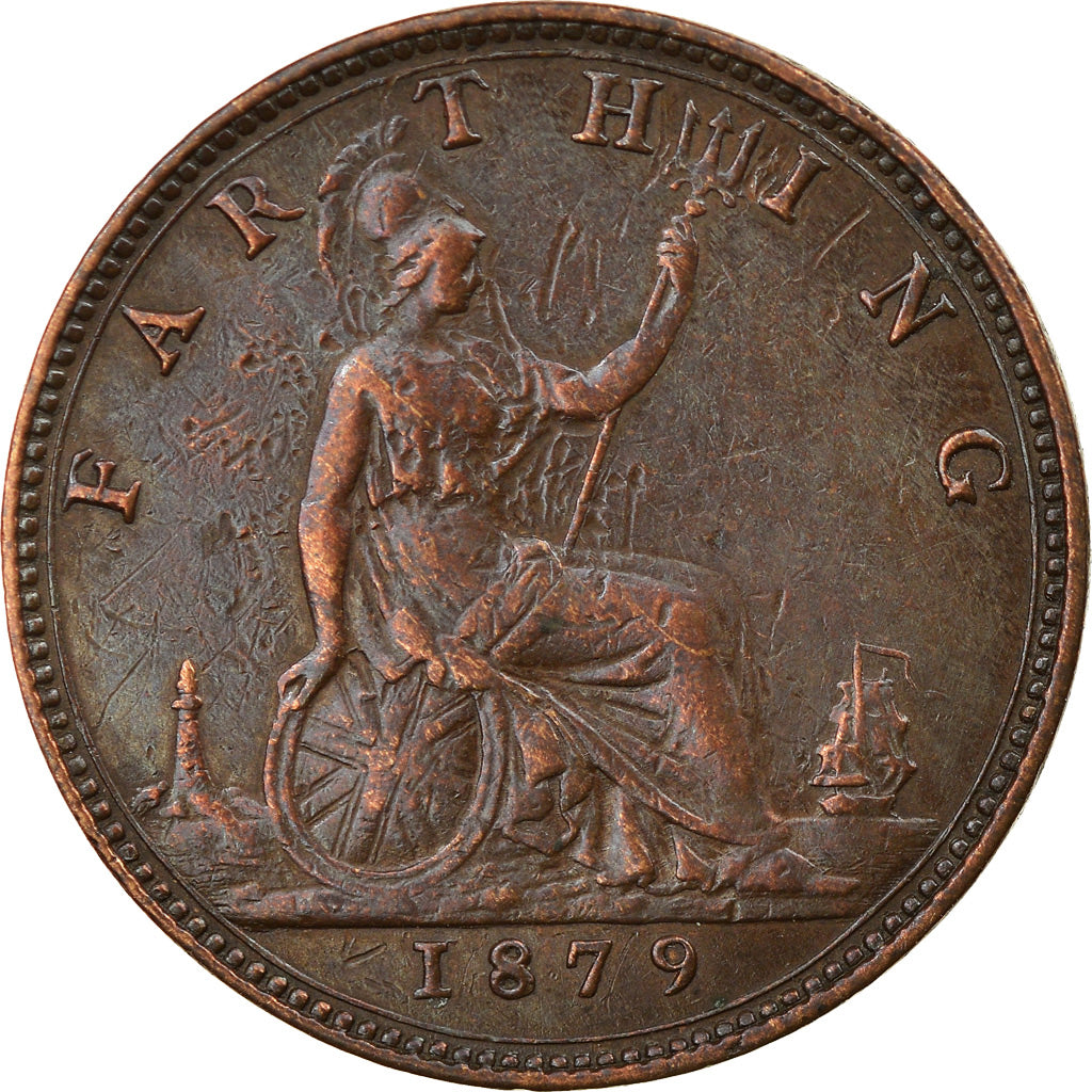 Coin, Great Britain, Victoria, Farthing, 1879, EF(40-45), Bronze, KM:753