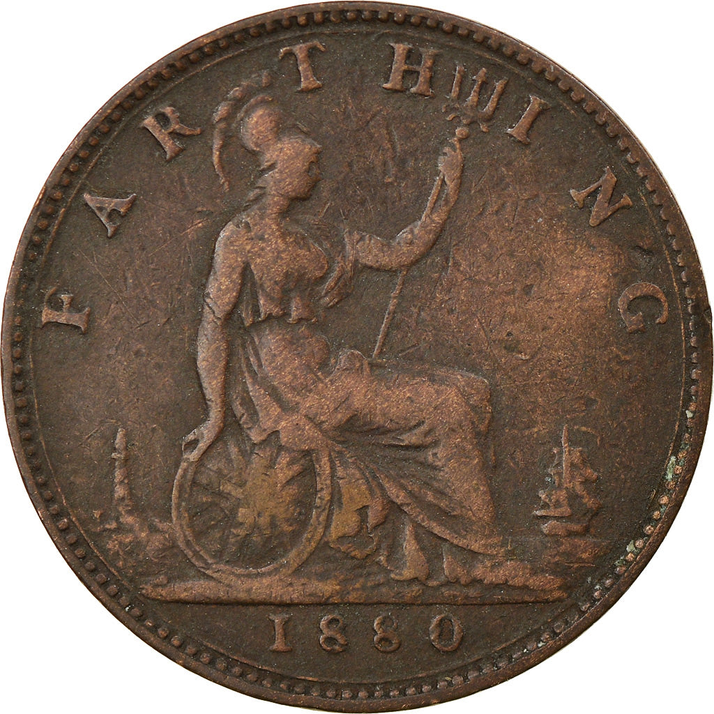 Münze, Großbritannien, Victoria, Farthing, 1880, SS, Bronze, KM:753