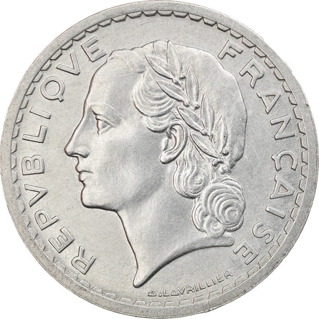 Coin, France, Lavrillier, 5 Francs, 1948, Paris, AU(55-58), Aluminum, KM:888b.1