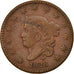 Coin, United States, Coronet Cent, Cent, 1828, U.S. Mint, Philadelphia