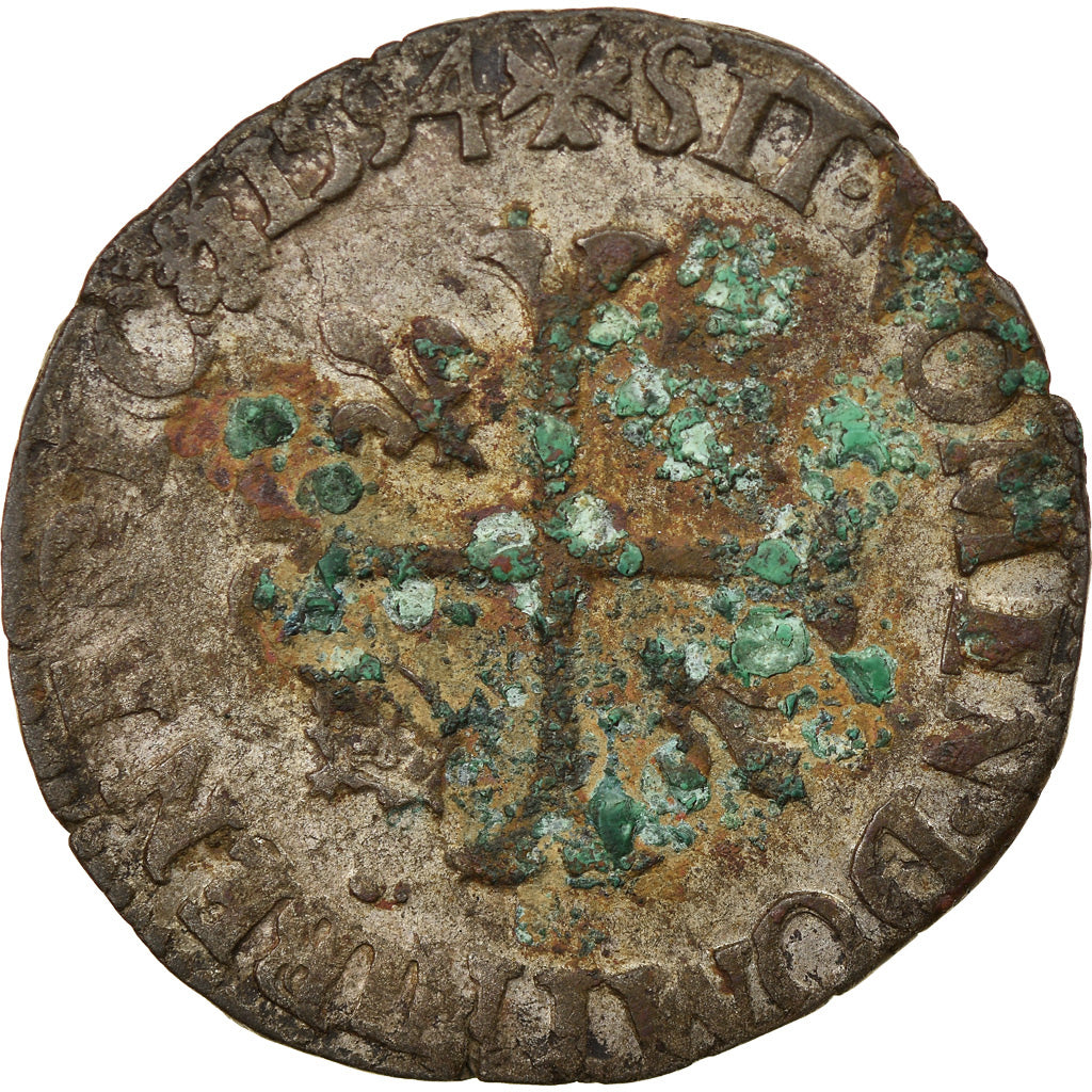 Moneta, Francia, Henri III, Douzain, 1594, Rouen, MB+, Biglione, Sombart:4402