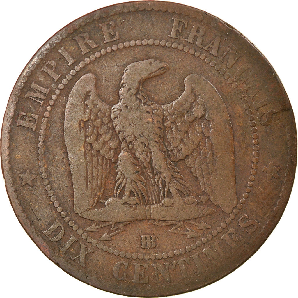 Moneta, Francia, Napoleon III, Napoléon III, 10 Centimes, 1856, Strasbourg