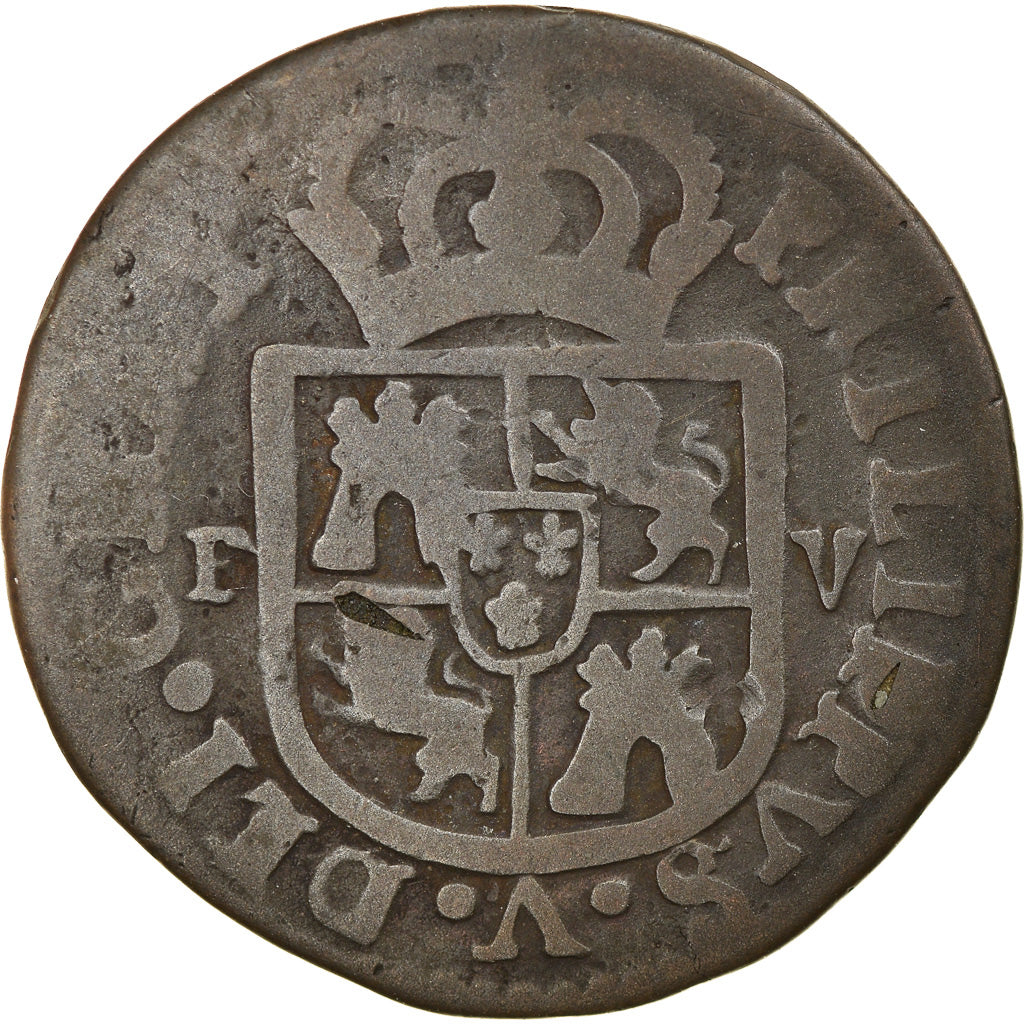 Coin, Spain, Philip V, Seiseno, 1710, Valencia, VF(20-25), Copper, KM:248