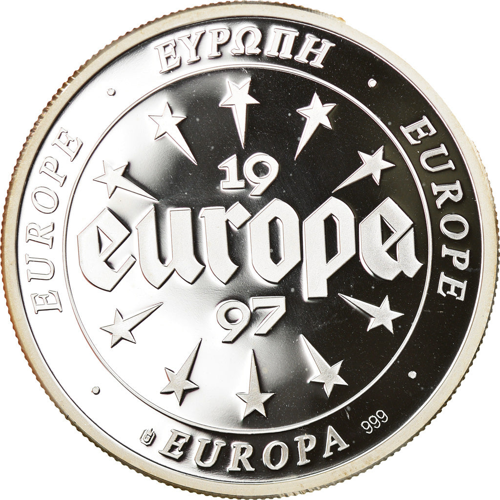 Belgique, Jeton, Ecu Europa, Politics, Society, War, 1997, Proof, SPL+, Argent