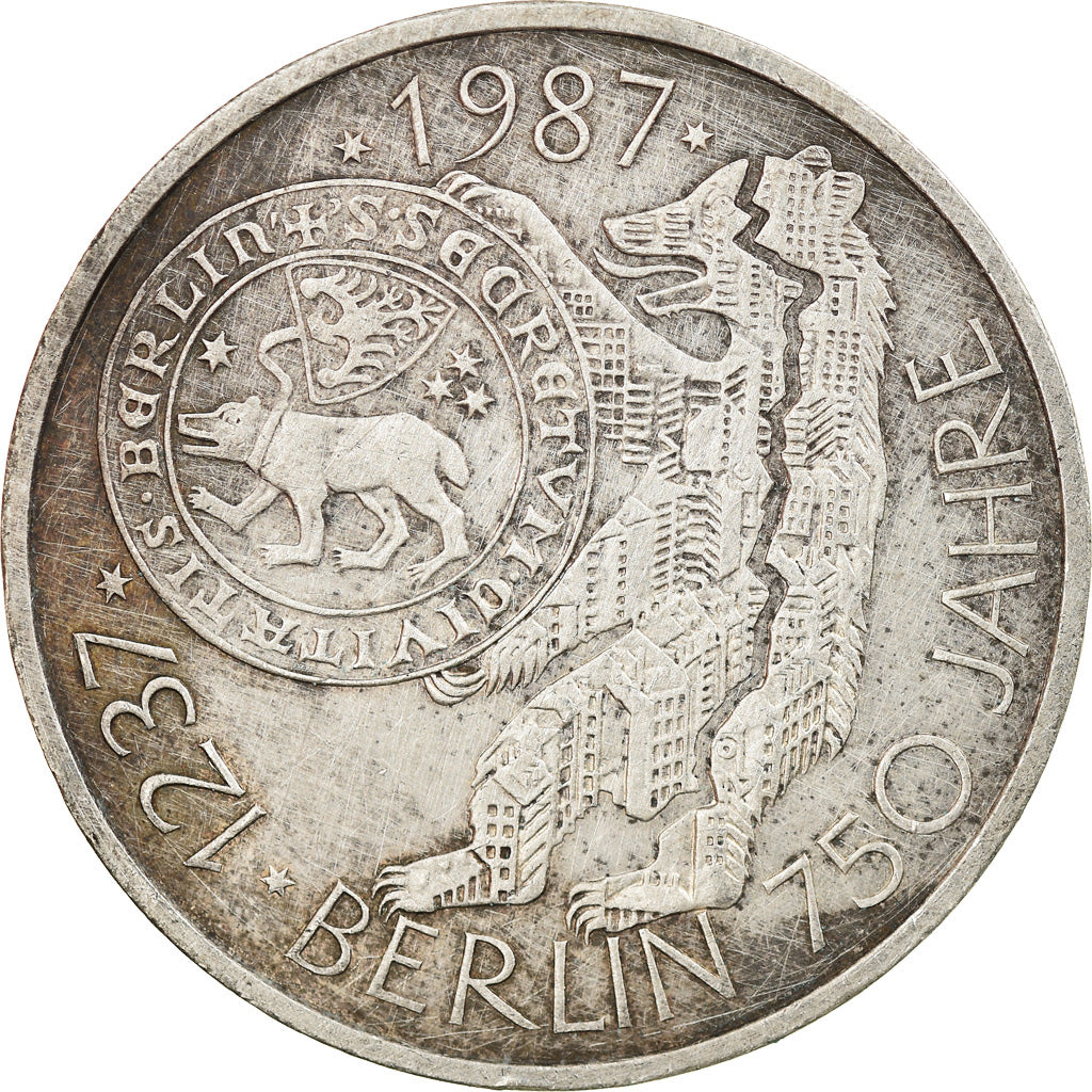 Münze, Bundesrepublik Deutschland, 10 Mark, 1987, Hamburg, Germany, VZ, Silber