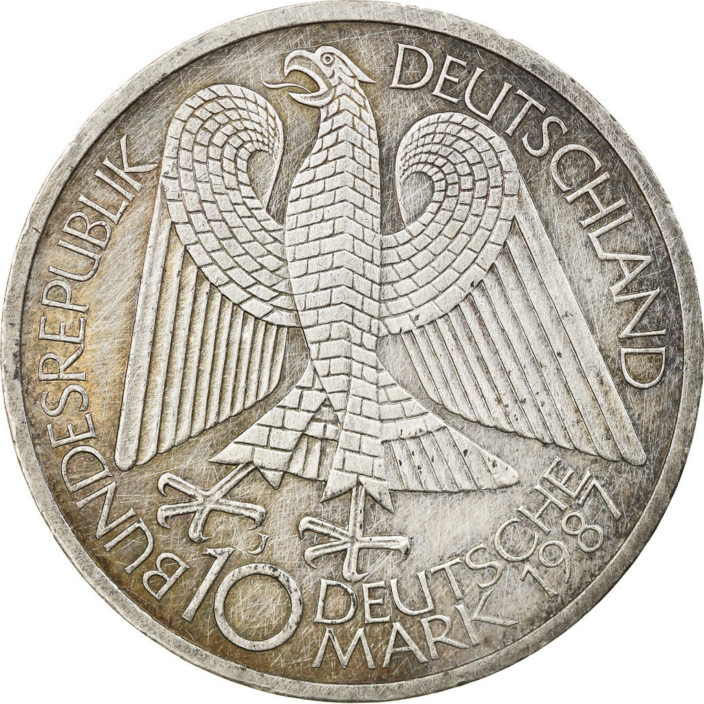 Münze, Bundesrepublik Deutschland, 10 Mark, 1987, Hamburg, Germany, VZ, Silber