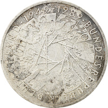 Moneta, GERMANIA - REPUBBLICA FEDERALE, 10 Mark, 1989, Karlsruhe, Germany, SPL-