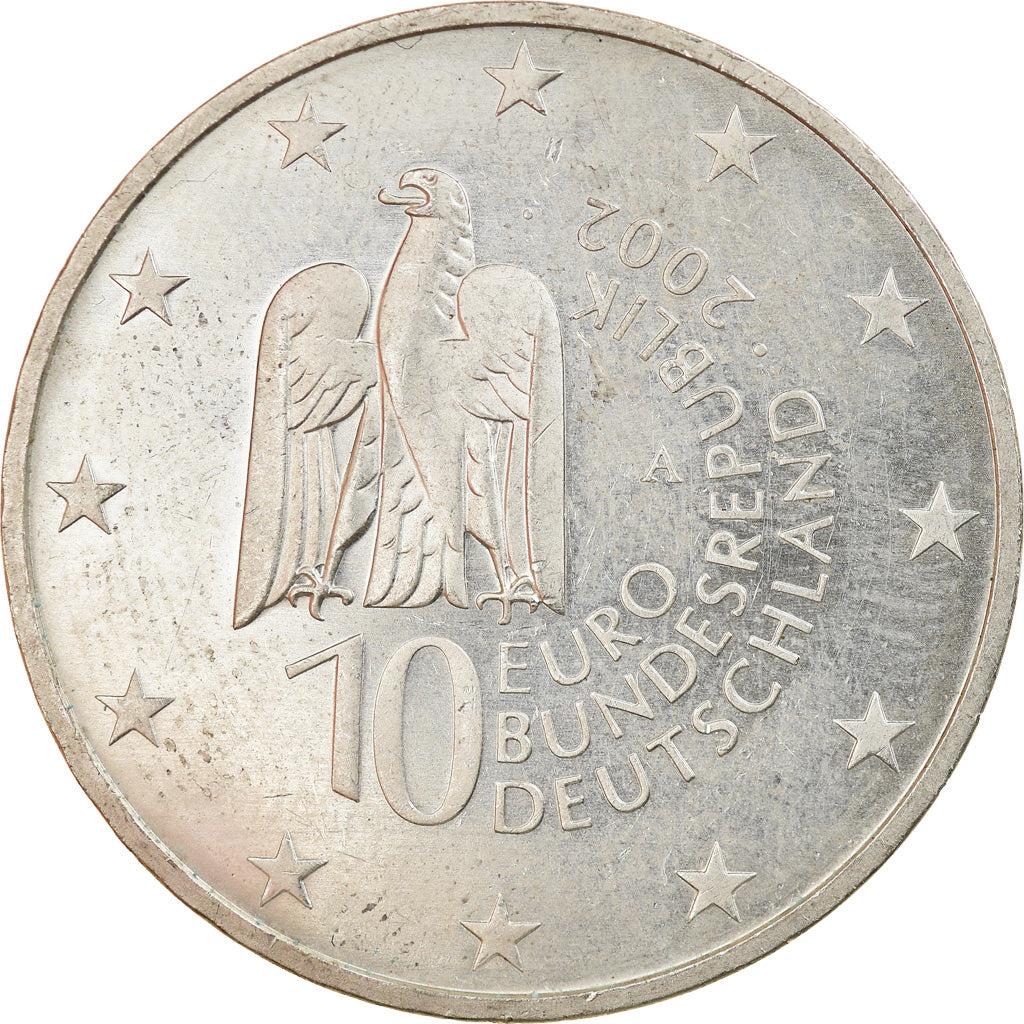 GERMANY - FEDERAL REPUBLIC, 10 Euro, 2002, Berlin, MS(63), Silver, KM:218