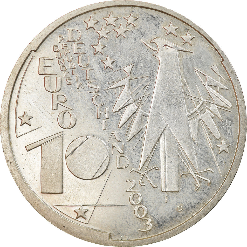 GERMANIA - REPUBBLICA FEDERALE, 10 Euro, 2003, Munich, SPL, Argento, KM:225