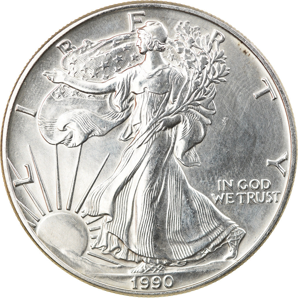 Coin, United States, Dollar, 1990, U.S. Mint, Philadelphia, MS(63), Silver