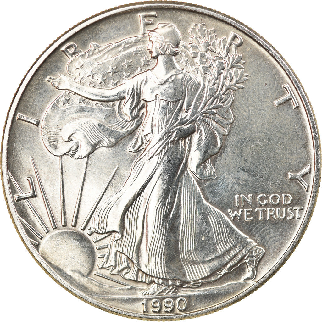 Coin, United States, Dollar, 1990, U.S. Mint, Philadelphia, MS(63), Silver