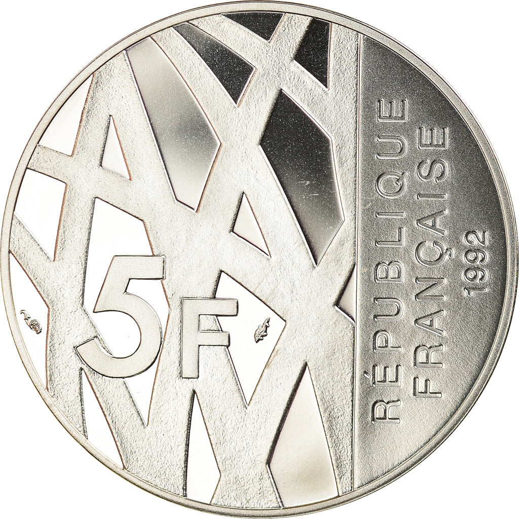 Coin, France, 5 Francs, 1992, MS(65-70), Silver, KM:1006a, Gadoury:773
