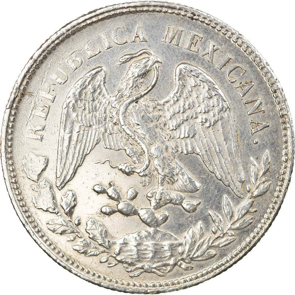 Coin, Mexico, Peso, 1900, Zacatecas, AU(50-53), Silver, KM:409.3