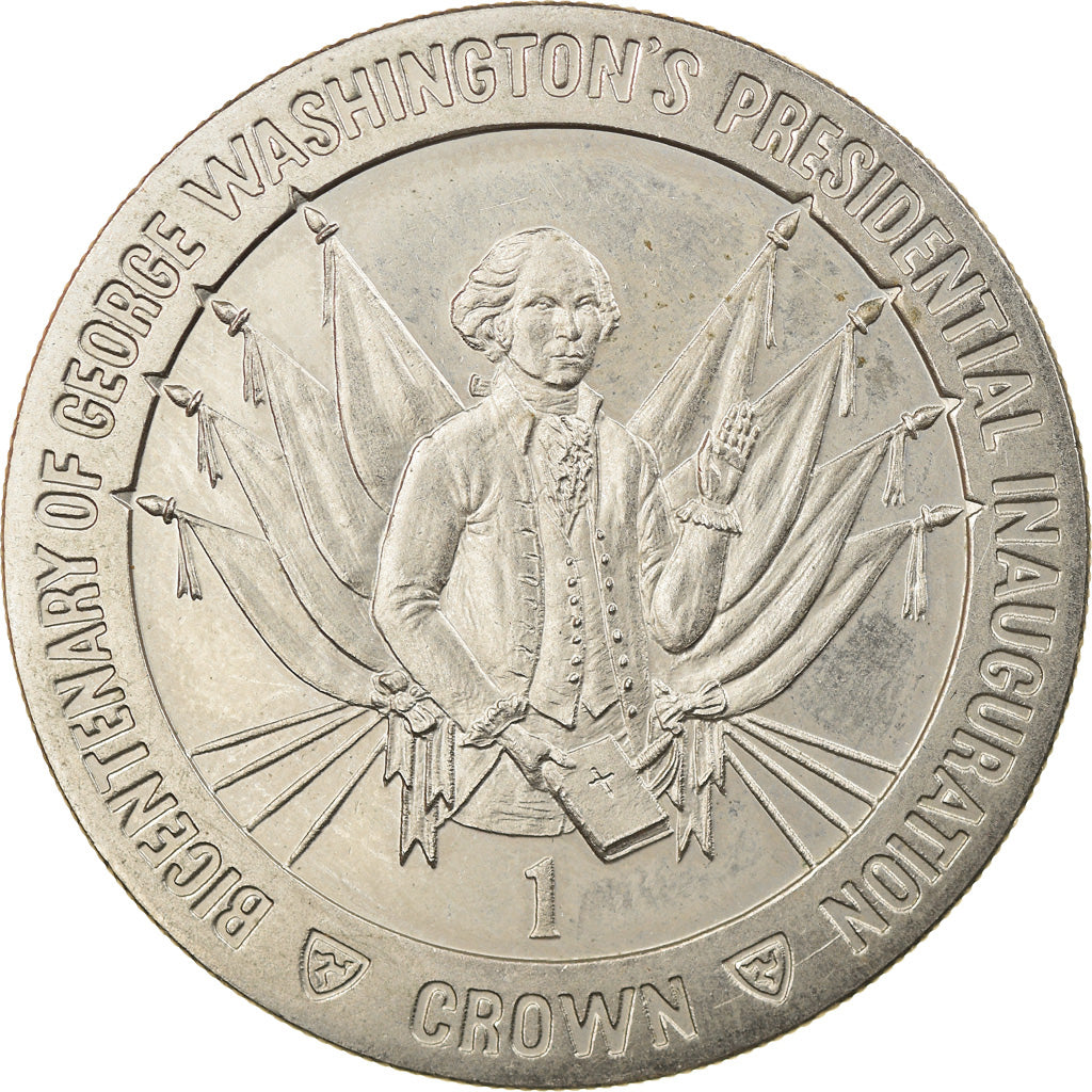 Coin, Isle of Man, Elizabeth II, Crown, 1989, Pobjoy Mint, MS(60-62)