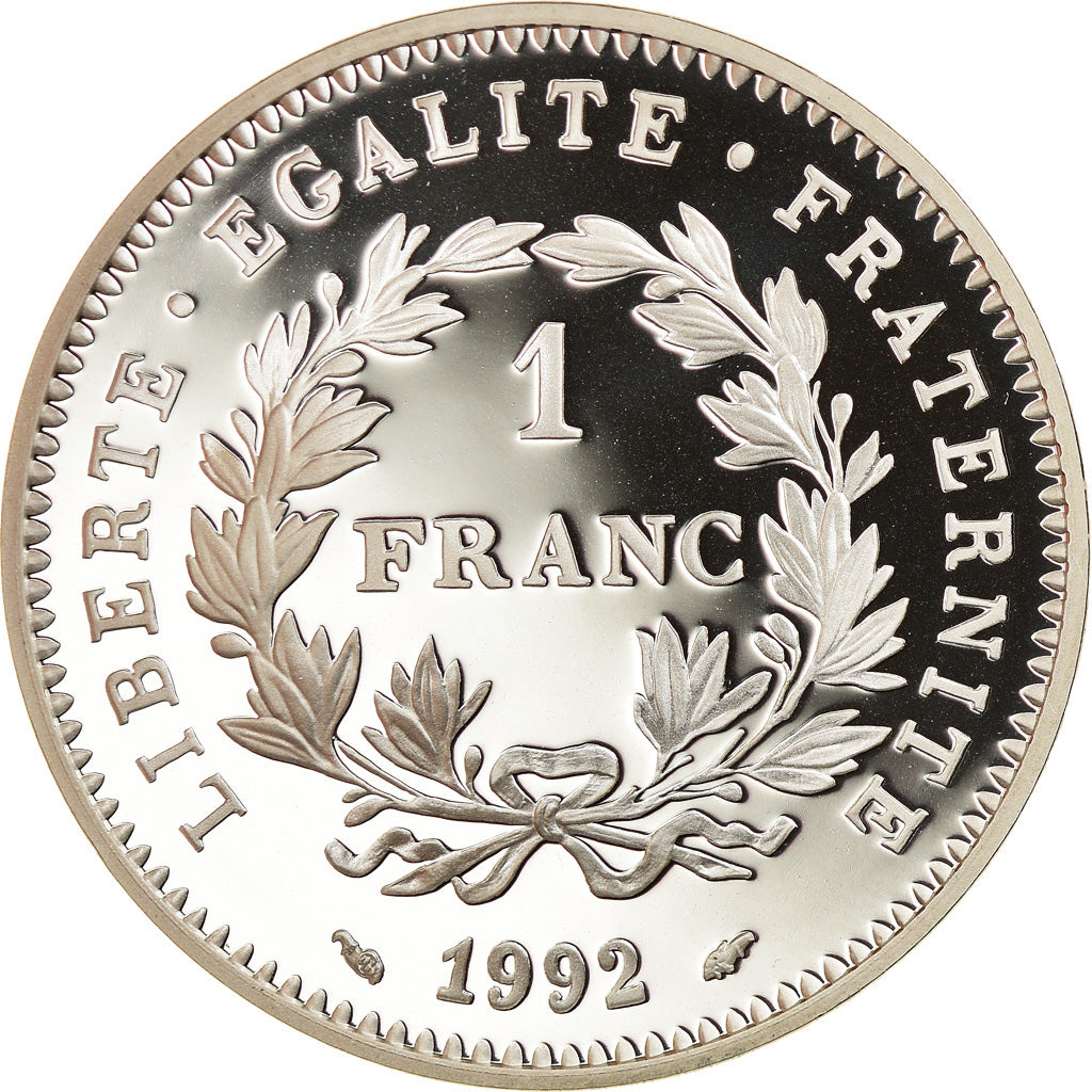 Coin, France, République, Franc, 1992, Paris, Piéfort, MS(65-70), Silver