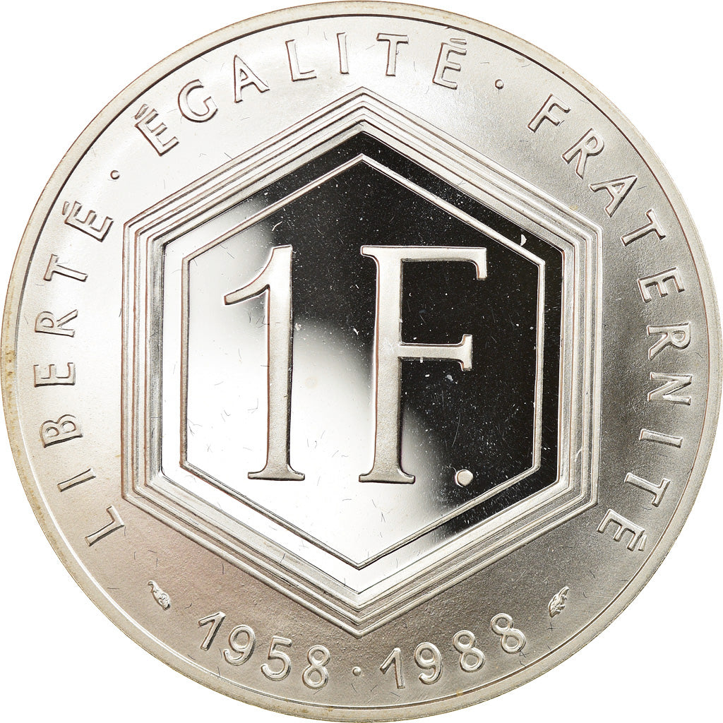 Moneda, Francia, Charles de Gaulle, Franc, 1988, Paris, Proof, FDC, Plata