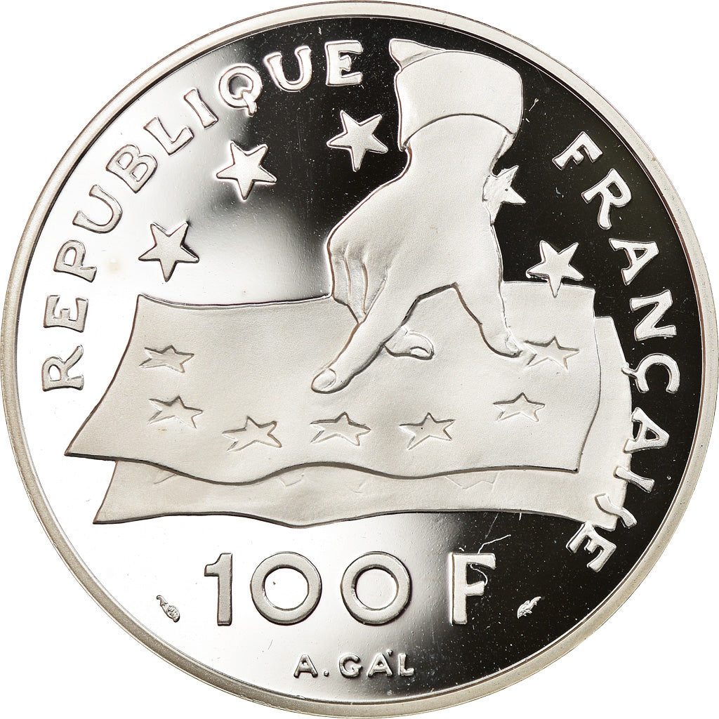 Monnaie, France, Descartes, 100 Francs, 1991, Paris, Proof, FDC, Argent
