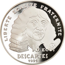 Coin, France, Descartes, 100 Francs, 1991, Paris, Proof, MS(65-70), Silver