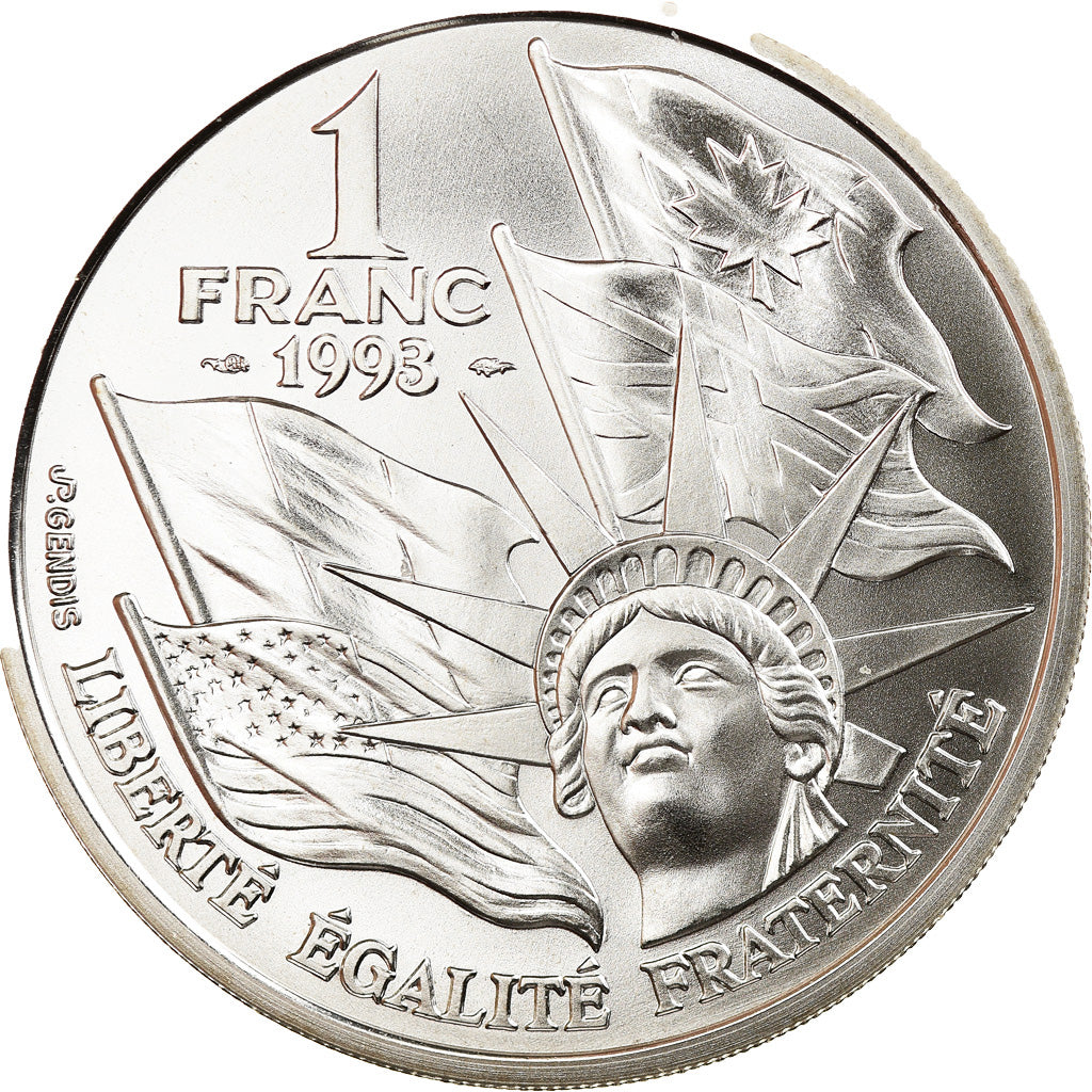 Moeda, França, Franc, 1993, Paris, Proof, MS(65-70), Prata, KM:1014