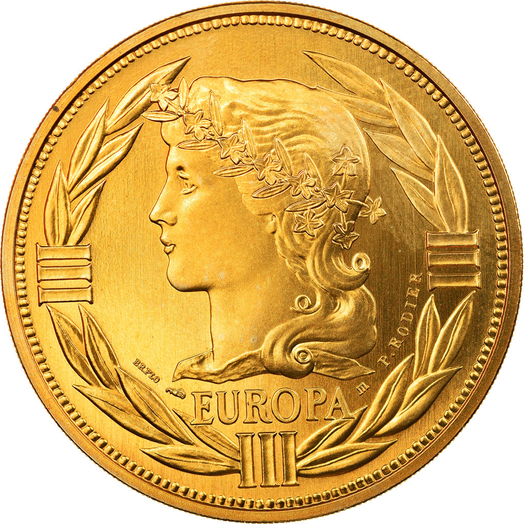 Frankrijk, Medaille, Ecu Europa, Marianne, 1986, Rodier, UNC, Gilt Bronze