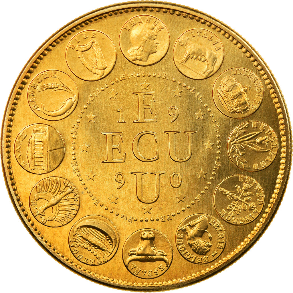 France, Médaille, Ecu Europa, Marianne, 1990, Rodier, SPL+, Gilt Bronze